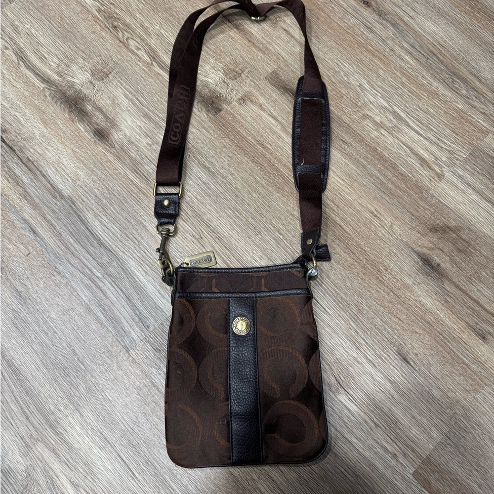 Coach Signature Stripe Swingpack Crossbody Bag